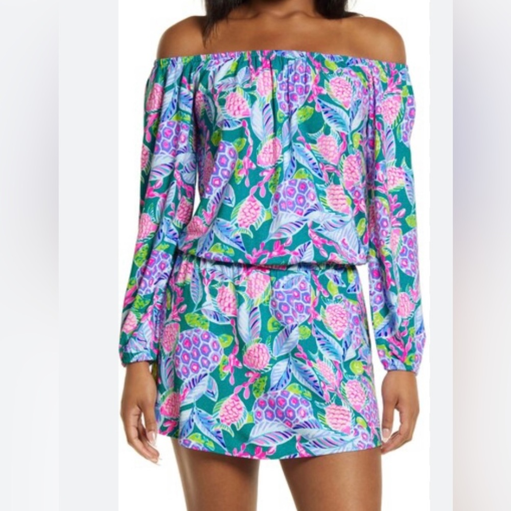 Lilly Pulitzer Lana Skort Romper Maldives Green Turtle size M